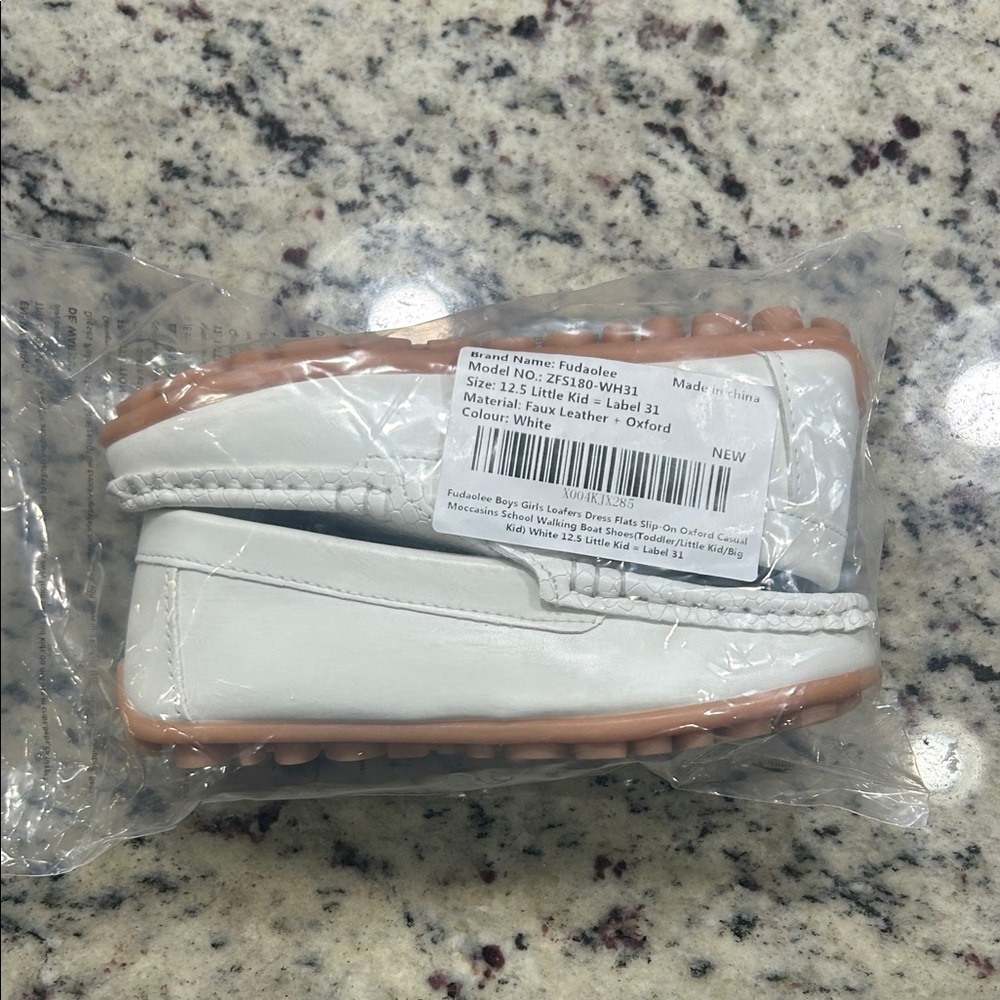 White Kids Moccasins